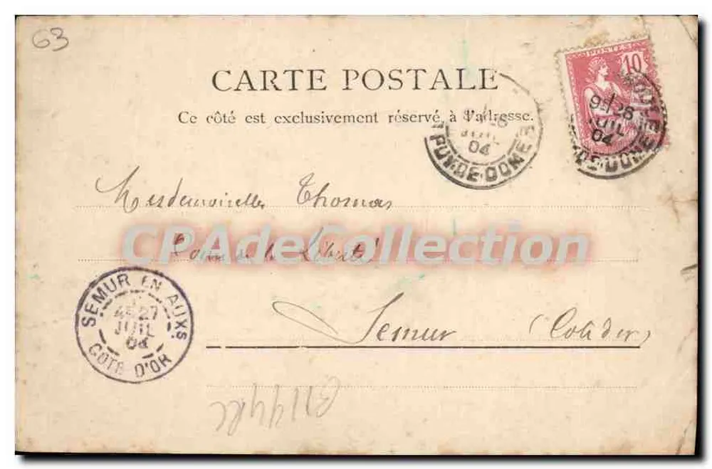 La Bourboule — Thermalbad und Casino — B & J. 10928 - Rückseite
