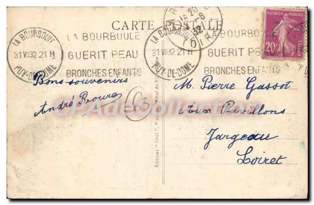 La Bourboule — Vista geral — Ideal, n° 3083 - Verso