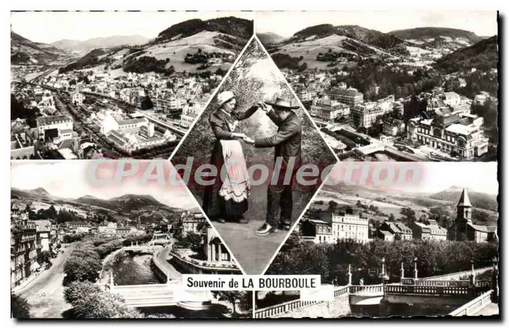 La Bourboule — Allgemeiner Blick, Casino, Brücken über die Dordogne, Kirche — C.A.P. Paris - Vorderseite