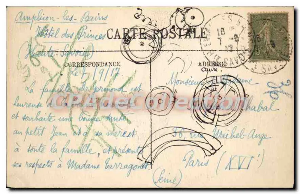 Évian-les-Bains — Das Thermalbad und die Hotels — Ansicht vom See — Selecta, n°11 - Rückseite
