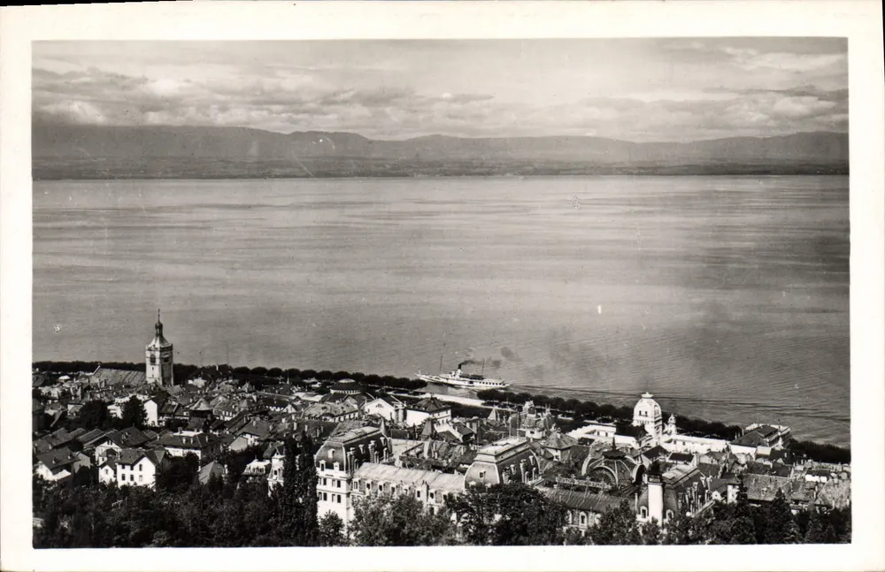Évian-les-Bains — Blick auf den See und die Schweizer Küste — Éditions R. ENNAUD - Vorderseite