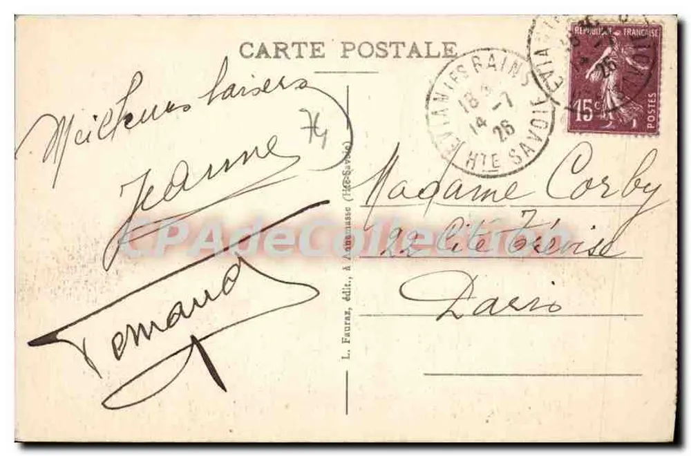Évian-les-Bains (Alta Saboia) — O Estabelecimento Termal — L. Fauras, editor - Verso