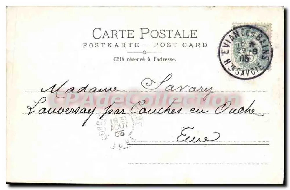 Evian-les-Bains — O Porto — M. Bruquet, C.P.N. 587 - Verso
