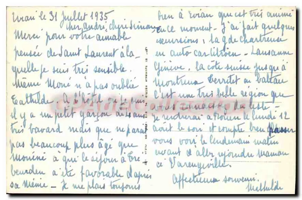 EVIAN-LES-BAINS — A Praia (Jacobi, arquiteto) — L.L. - Verso