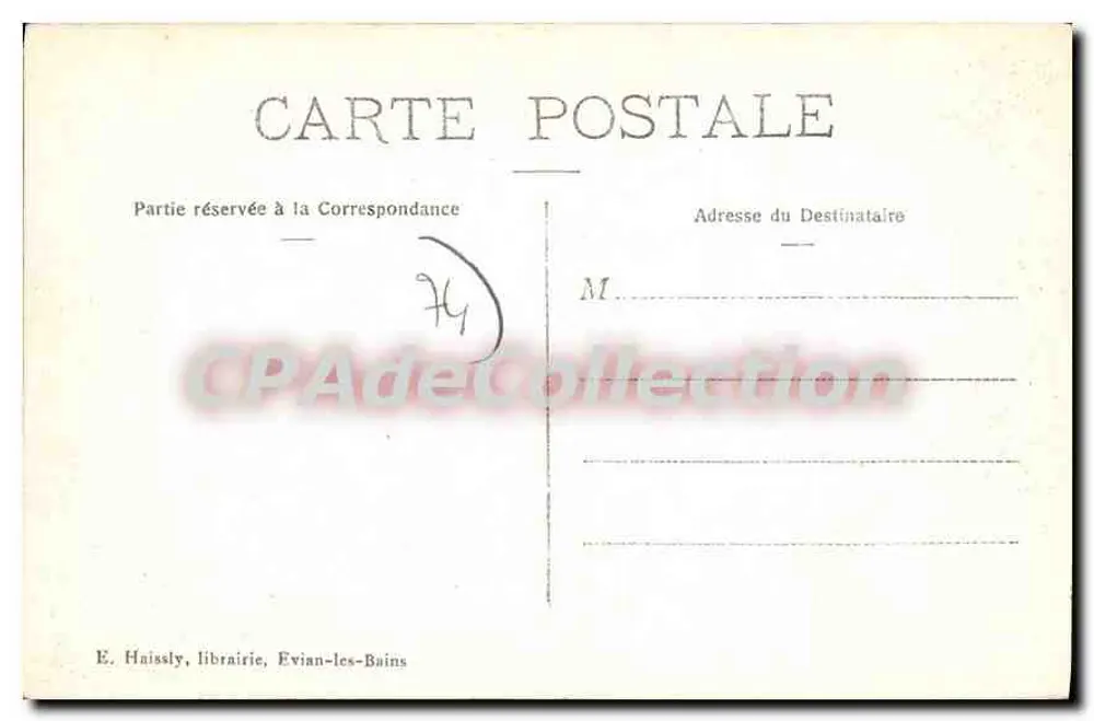 Evian-les-Bains — O Quai — E. Haïssly, livraria, Evian-les-Bains - Verso