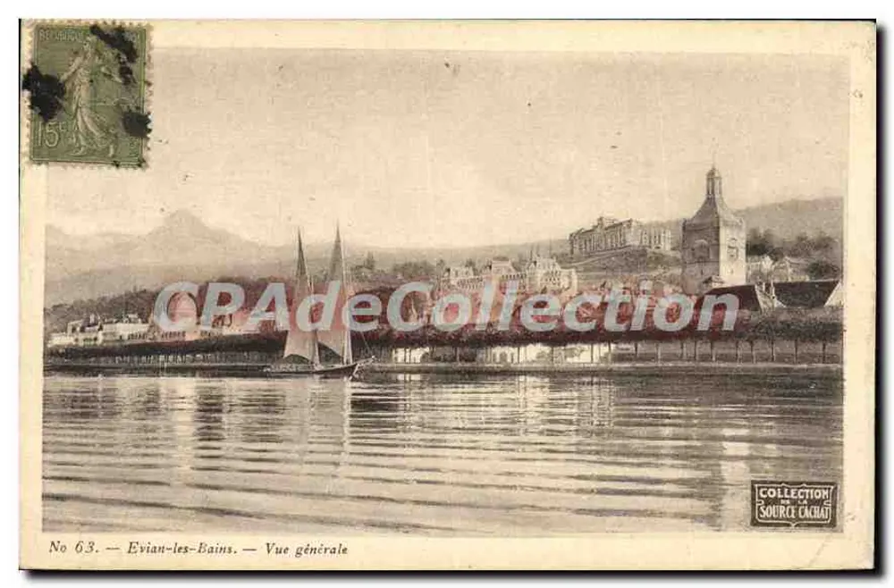 Evian-les-Bains — Vista geral — Coleção Source Cachat, n° 63 - Frente