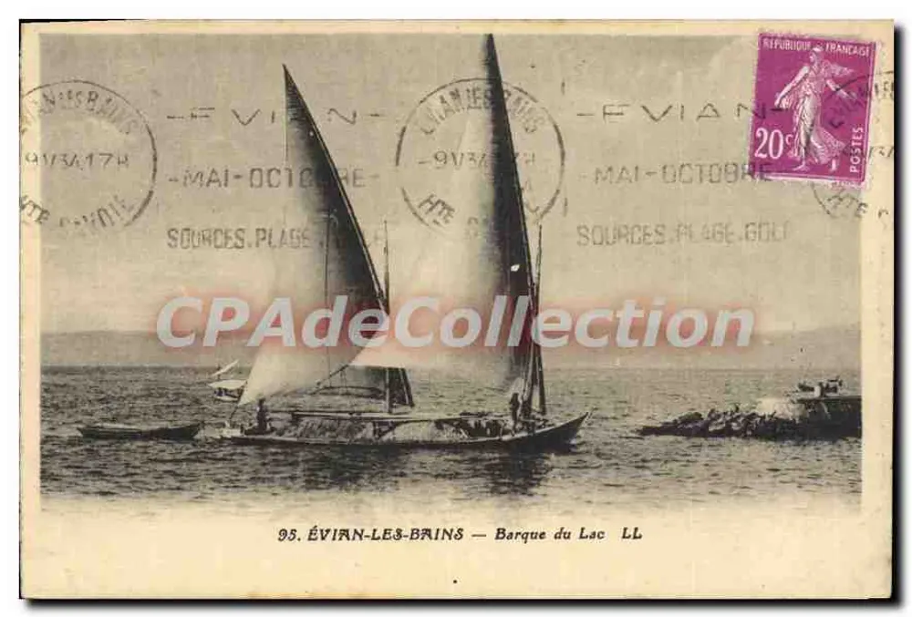ÉVIAN-LES-BAINS — Barco do Lago LL — Edições das Fontes, Praia, Golfo - Frente
