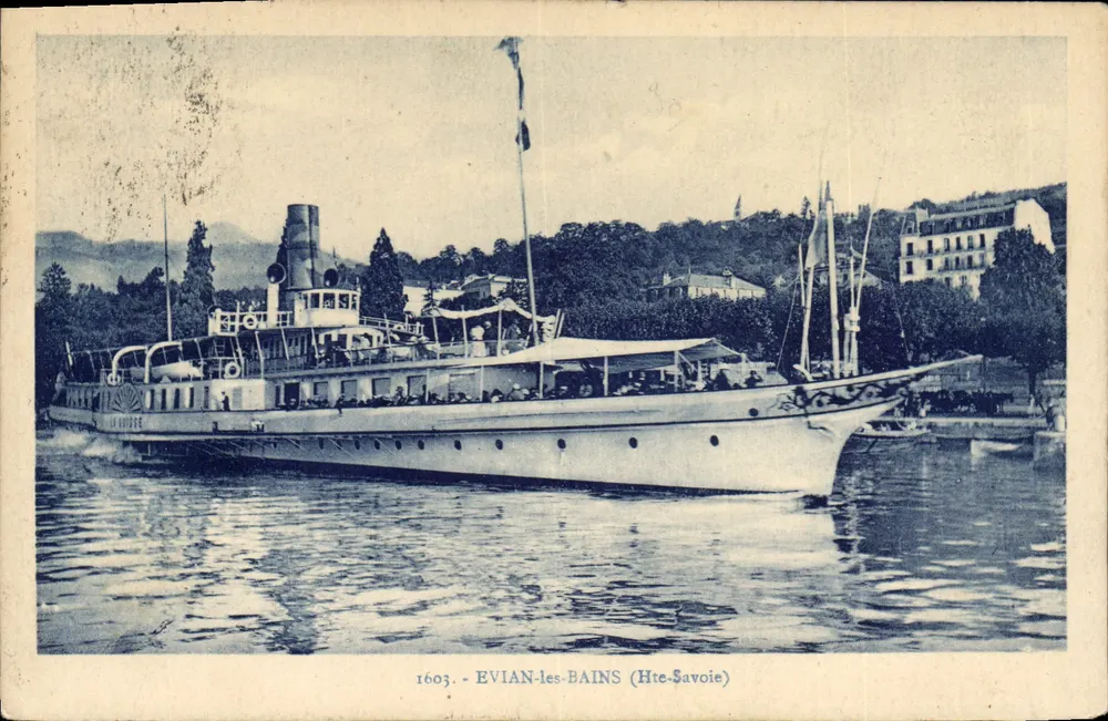 Navio a vapor — Evian-les-Bains (Alta Saboia) — n° 1603 - Frente
