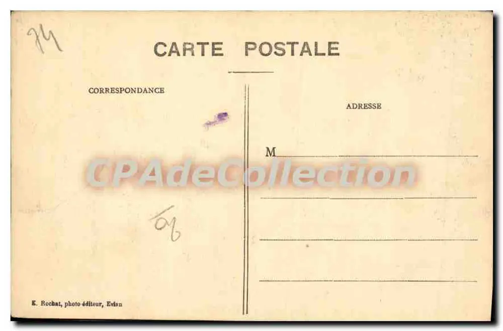 ÉVIAN-les-BAINS - Le ROYAL-HOTEL und die Dent d'Oche — E. Rochat, n°91 - Rückseite