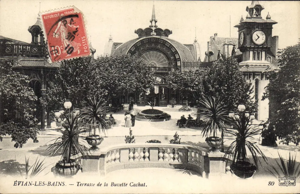 Évian-les-Bains — Terrasse des Cachat — Sammlung der Quelle Cachat, Nr. 80 - Vorderseite