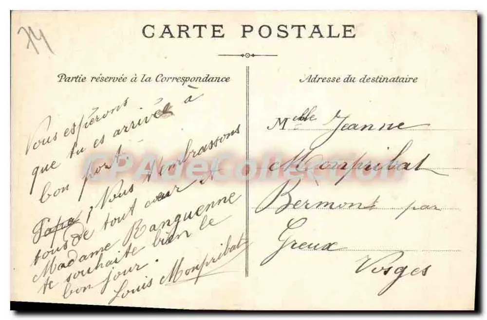 Évian-les-Bains — Terrasse des Cachat — Sammlung der Quelle Cachat, Nr. 80 - Rückseite