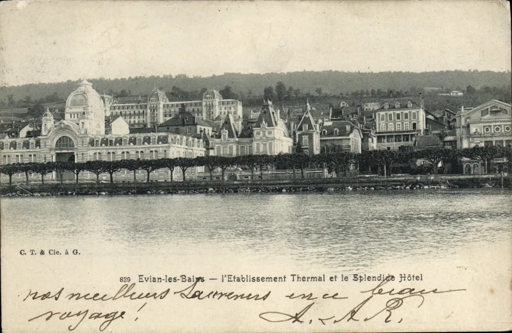 Evian-les-Bains — Das Thermalbad und das Splendide Hotel — C.T. & Cie. n°889 - Vorderseite