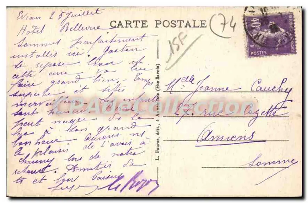 Évian-les-Bains (Haute-Savoie) — Die Hotels und das Thermalbad — n°775 - Rückseite