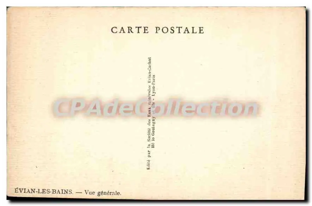 Évian-les-Bains — Visão geral — Editado pela Sociedade dos Banhos Évian-Lyon-Pairs - Verso