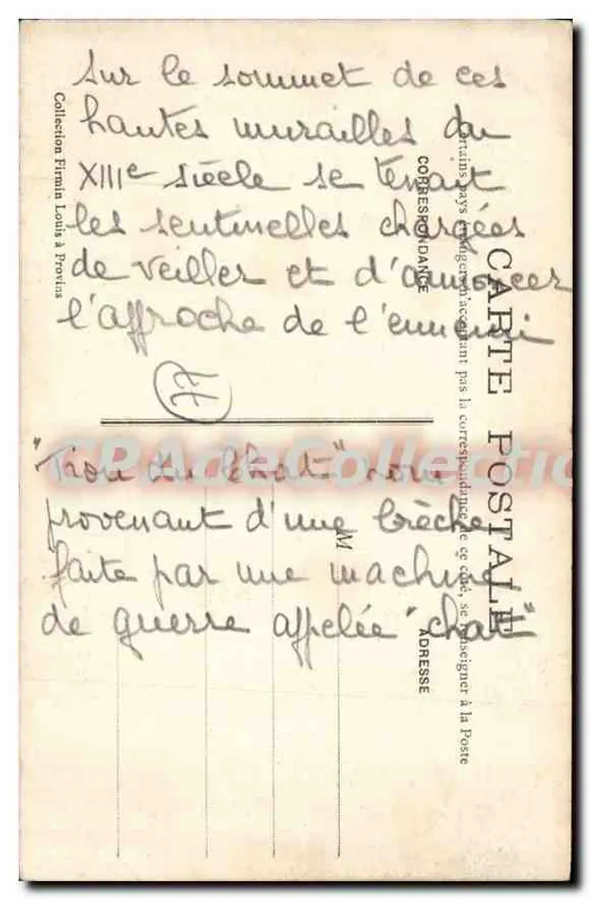 As ruínas da Grande Muralha em Provins — editor Finmin Louis, n°33 - Verso