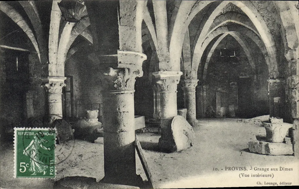 Provins — Grange aux Dîmes (Visão interna) — Ch. Louage, editor - Frente
