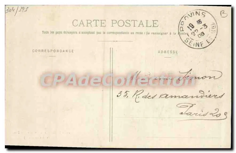Provins — Grange aux Dîmes (Visão interna) — Ch. Louage, editor - Verso