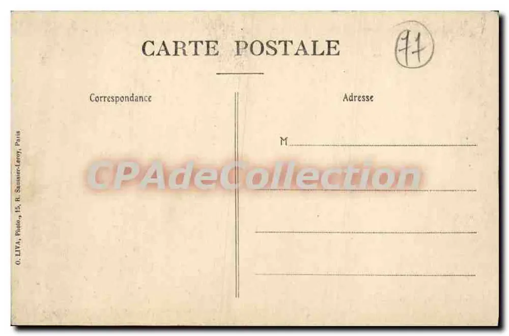 Provins — Cavado do Santo Espírito (século XIII) — O. Liva, 15, R. Saussier-Levy, Poitiers - Verso