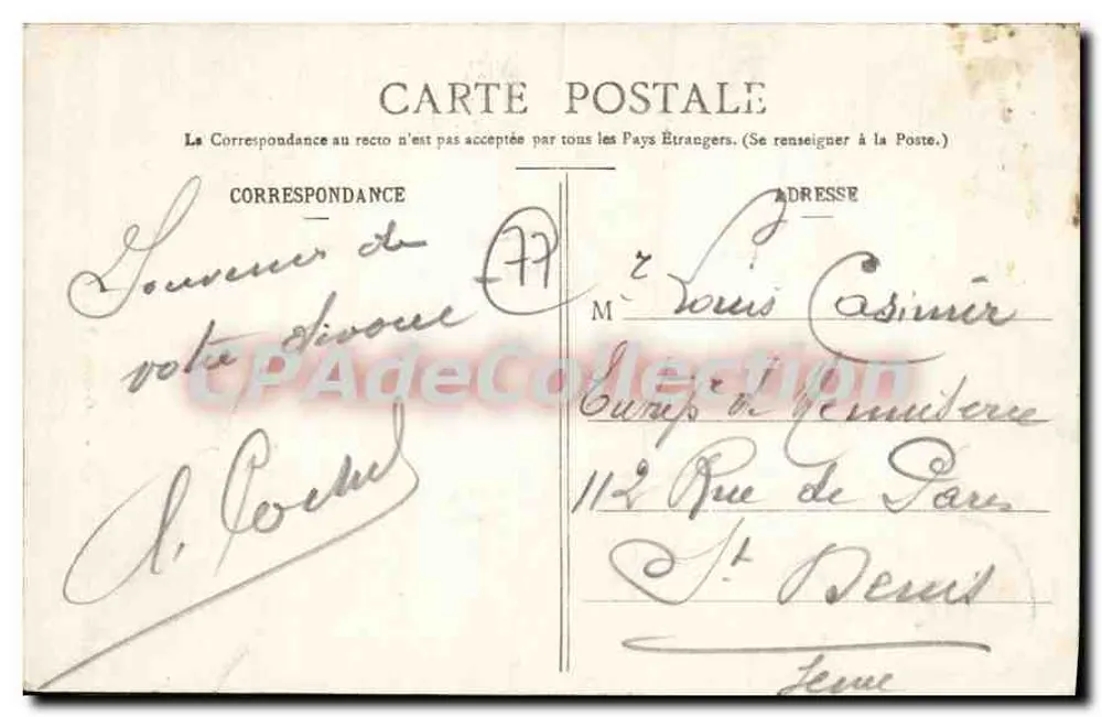 Provins - Igreja de São Quiriace — n° 916 — editor não visível - Verso