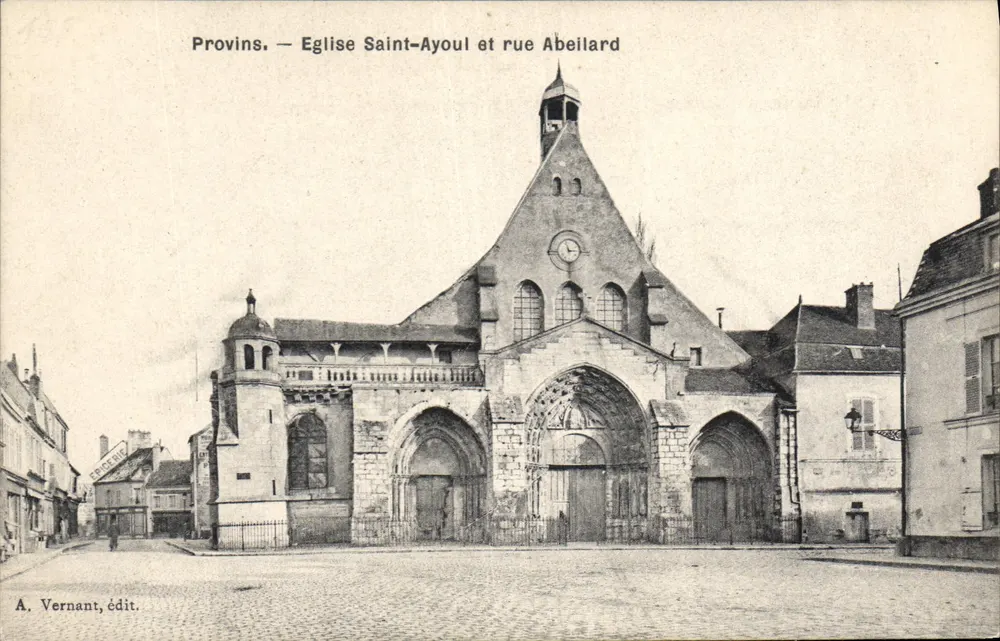 Provins — Kirche Saint-Ayoul und Straße Abeillard — A. Vernant, Verlag - Vorderseite