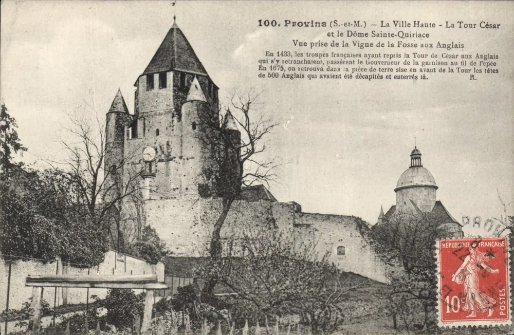 Provins (S.-et-M.) — Die Oberstadt — Die Caesar-Turm und der Dom Sainte-Quiriac - Vorderseite