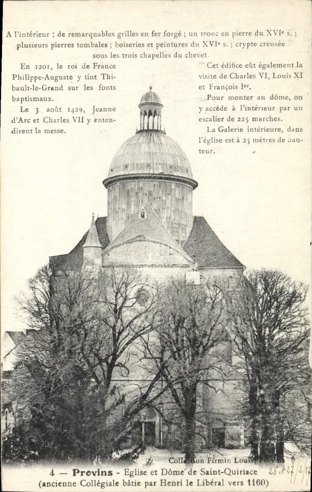 Provins - Kirche und Dom von Saint-Quiriace (ehemalige Kollegiate, gebaut von Henri le Libéral um 1160) - Vorderseite