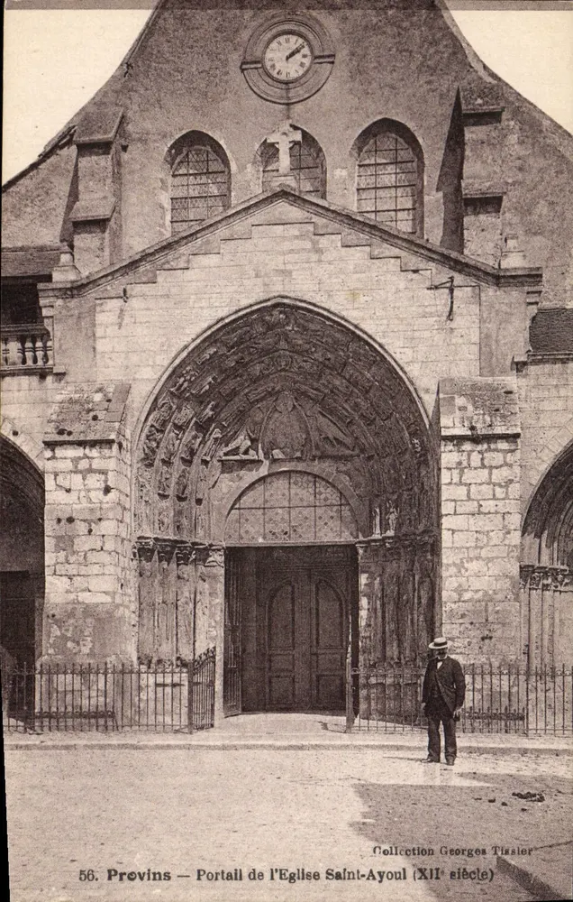 Previns — Portal der Kirche Saint-Ayoul (12. Jahrhundert) — Sammlung Georges Tissier, Nr. 56 - Vorderseite
