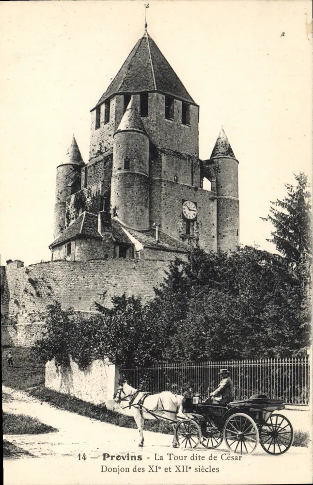 Provins — A Torre chamada de César, Donjon dos séculos XI e XII — Coleção Firmin Louis em Provins - Frente