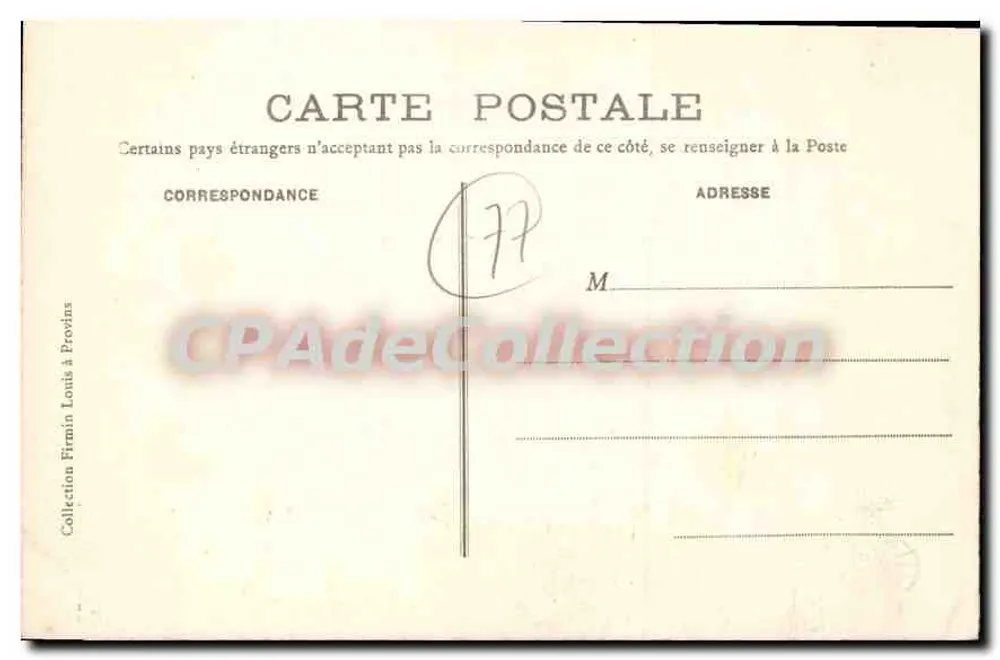 Provins — A Torre chamada de César, Donjon dos séculos XI e XII — Coleção Firmin Louis em Provins - Verso