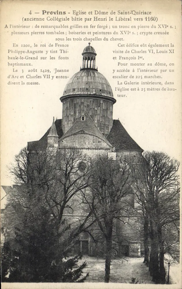 Provins - Kirche und Dom von Saint-Quiriace (frühere Kollegiate, erbaut von Henri le Libéral um 1160) - Vorderseite