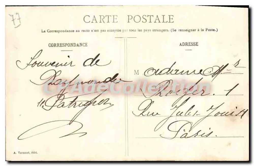 Provins — Vista geral — A. Vernant, editor - Verso