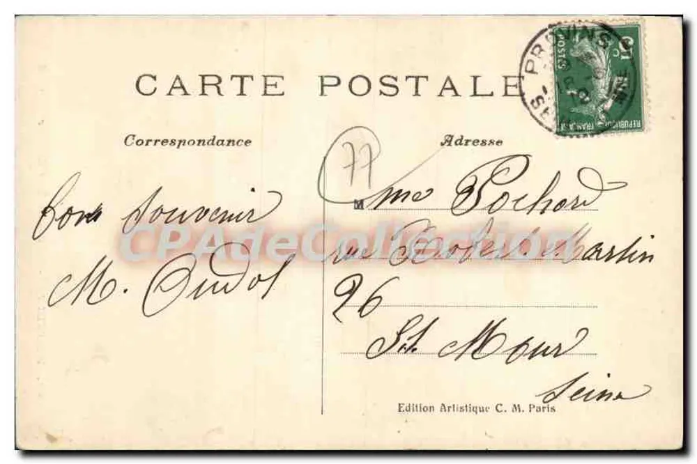 Provins (S.-el-M.) — A Torre de César — Edição Artística C. M. - Verso
