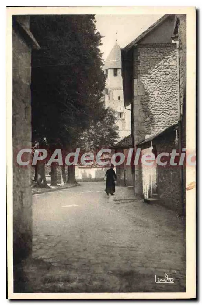 Provins — Torre César (XII) vista da praça do Cloître Saint-Quiriace — Héliogravure Ludovic de Magallon - Frente