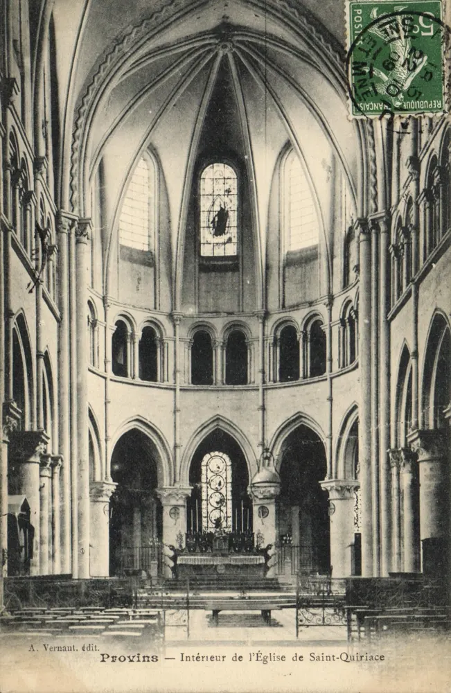 Provins — Innenansicht der Kirche Saint-Quiriac — A. Vernant, Verlag - Vorderseite
