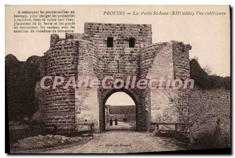 Provins — A Porta Saint-Jean (século XII) — Vista externa — Édit. du Briard - Frente