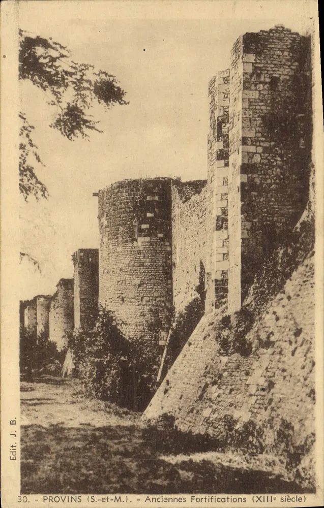 Provins (S.-et-M.) — Antigas Fortificações (século XIII) — Edit. J.B. n°30 - Frente