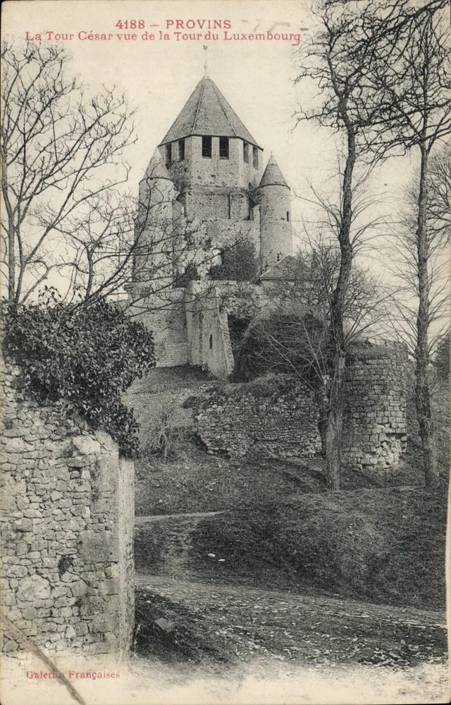 Provins — Die César-Turm von der Luxembourg-Turm aus gesehen — Galettes Françaises, n° 4188 - Vorderseite