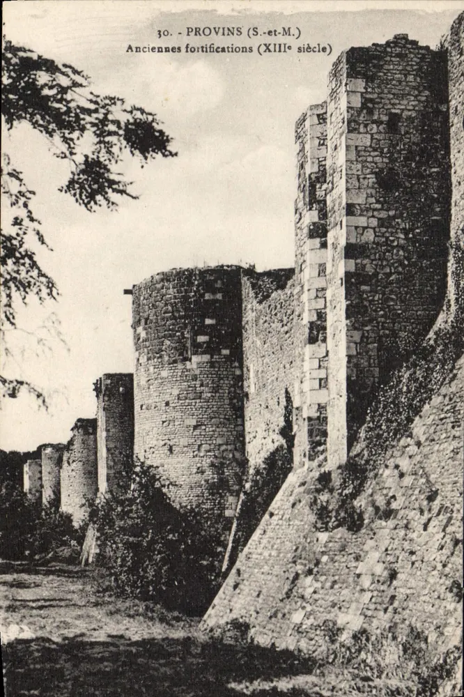 Provins (S.-et-M.) — antigas fortificações (século XIII) — Bourgogne Franche, Château Therry - Frente