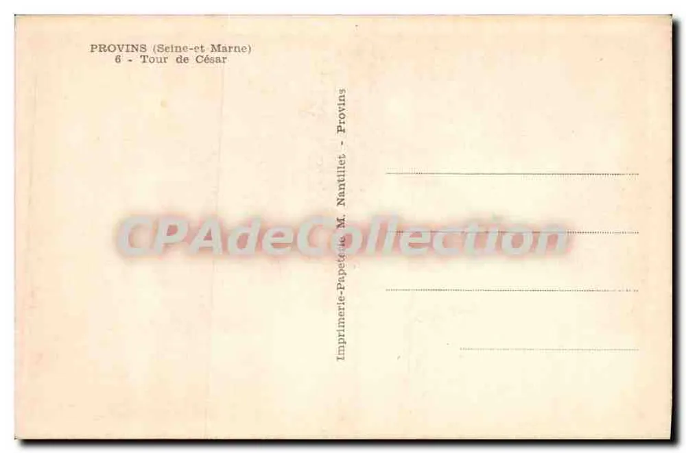 Provins (Seine-et-Marne) — Torre de César — Impressora Papelera M. Nantillet - Verso