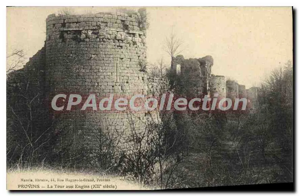 Provins — A Torre dos Engenhos (século XII) — Mauris, livraria, 44, Rue Hugues-le-Grand, Provins - Frente
