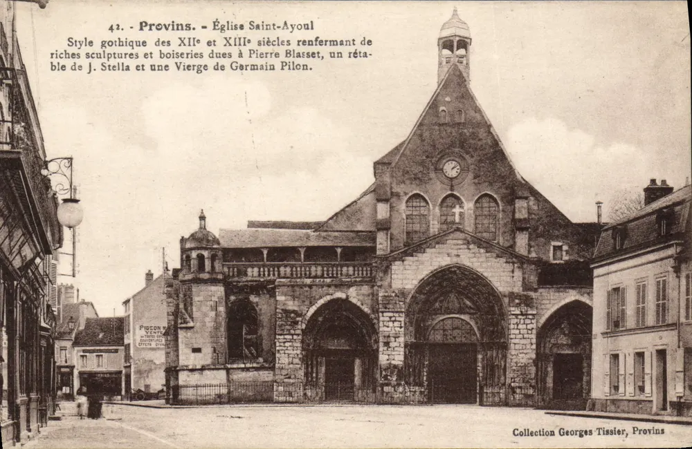 Provins - Iglesia de San Ayoul — estilo gótico de los siglos XII y XIII, colección Georges Tissier - Anverso
