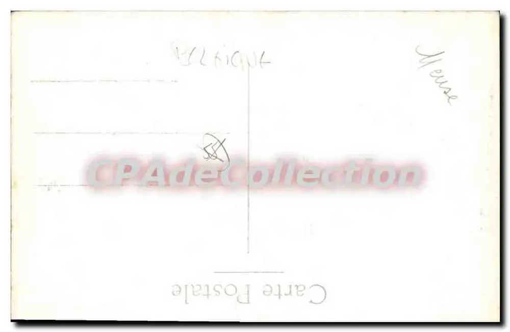 Visão da Meuse — paisagem com mulher em vestido de listras — Carta postal - Verso