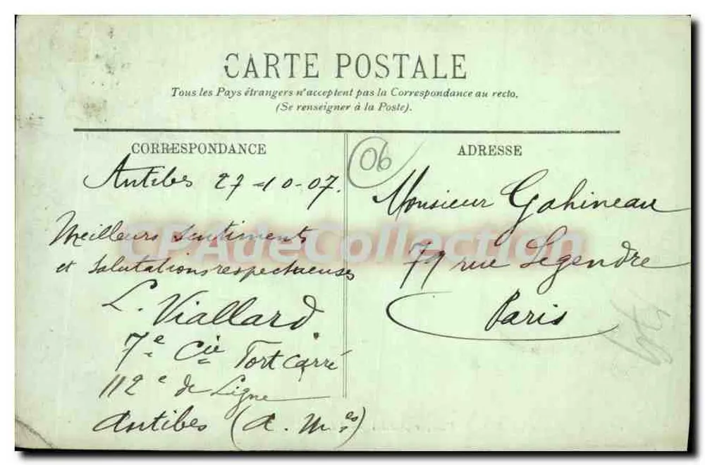 CAP D'ANTIBES — Vista de Antibes — LL. — n° 689 - Verso