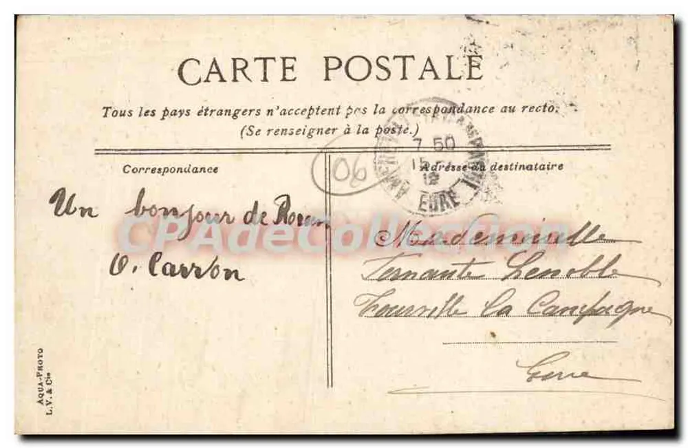 Antibes — O forte e o porto — L. C. 49 - Verso