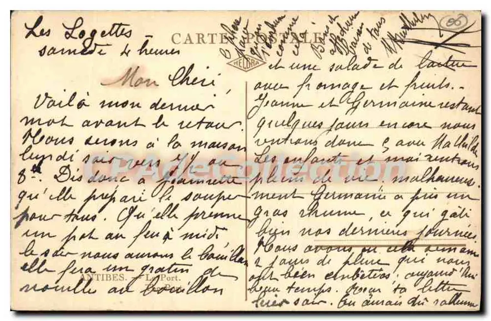 Porto de Bessard — vista dos barcos — editor Héloïse, n° 65 - Verso
