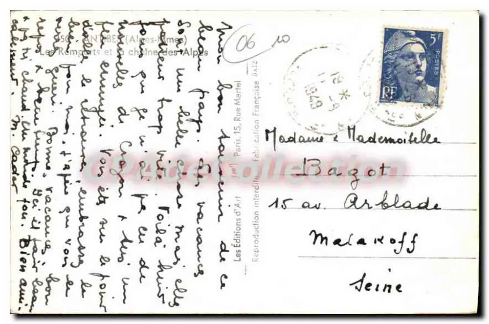 Ausblick auf die Küste — Die Mauern und die Alpenkette — französische Editions Interdiction - Rückseite