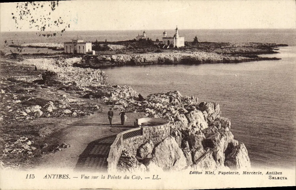 Antibes — Widok na punkt kapituły — Wydawnictwo Niel, Papeterie, Mercerie, Antibes SELECTA - Awers
