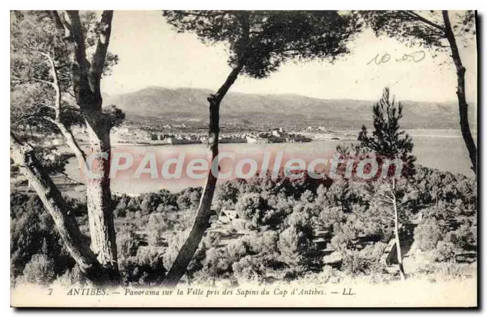 Antibes — Panorama der Stadt von den Kiefern des Cap d'Antibes — LL. n°7 - Vorderseite