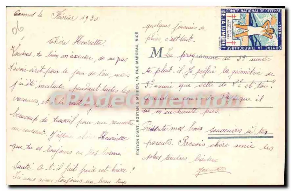 Antibes — Die alten Mauern und die Alpen — RM - Rückseite