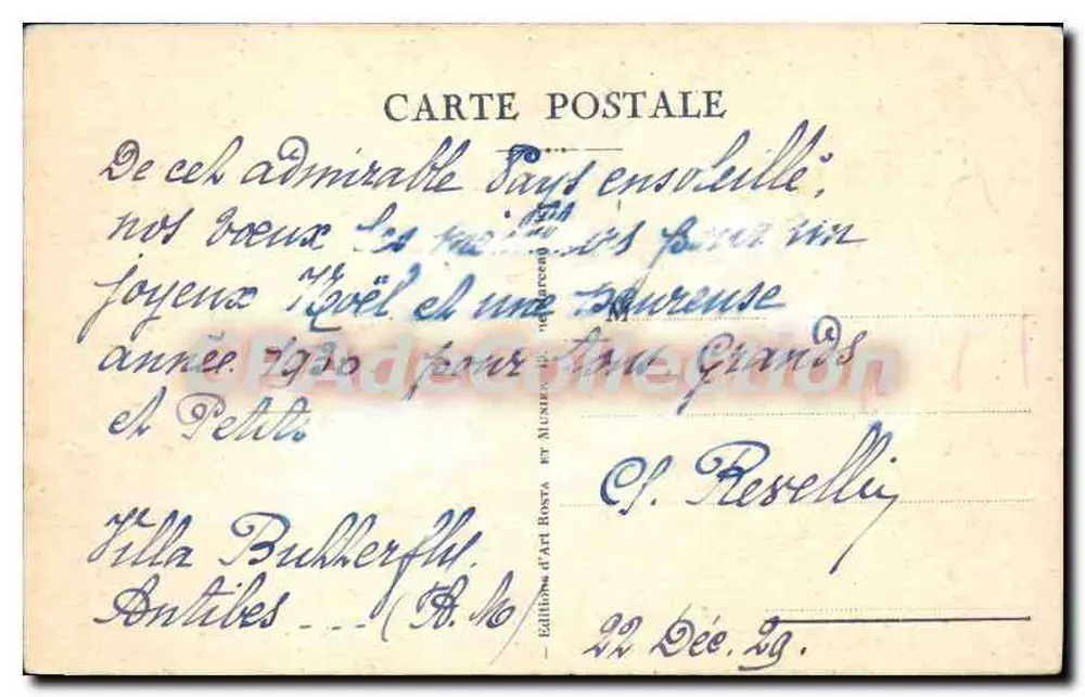 Antibes. La Pointe du Cap et l'Îlette — RM, n° 629 - Verso